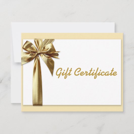 Gold Bow Editable Gift Certificate (Voorkant)
