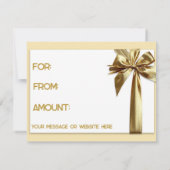 Gold Bow Editable Gift Certificate (Achterkant)
