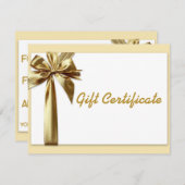 Gold Bow Editable Gift Certificate (Voorkant / Achterkant)