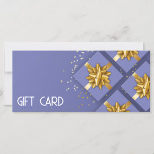 Gold Bow Festive Modern Blue Cadebox Cadeaukaart
