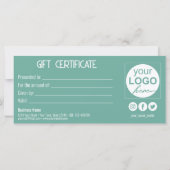 Gold Bow Festive Modern Mint boîte cadeau Carte ca (Dos)