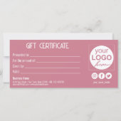 Gold Bow Festive Modern Pink boîte cadeau Carte ca (Dos)