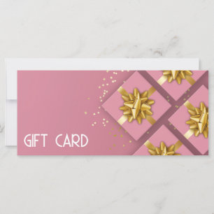 Gold Bow Festive Modern Pink boîte cadeau Carte ca