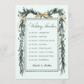 Gold Bow & Greenery Garland Wedding Timeline Mint Programma (Voorkant)
