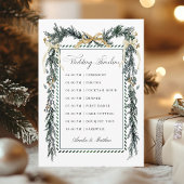 Gold Bow & Greenery Garland Wedding Timeline Programma