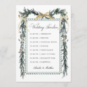 Gold Bow & Greenery Garland Wedding Timeline Programma (Voorkant)