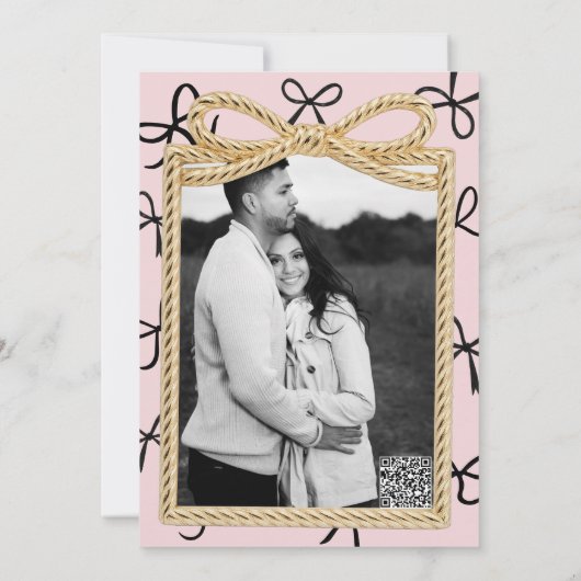 Gold Bow Lijst & Little Black Bows Baby shower Kaart (Achterkant)