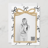 Gold Bow Lijst & Little Black Bows Verjaardag Kaart (Achterkant)