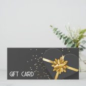 Gold Bow Lovely Black Heart-cadeaubon (Staand voorkant)
