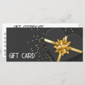 Gold Bow Lovely Black Heart-cadeaubon (Voorkant / Achterkant)