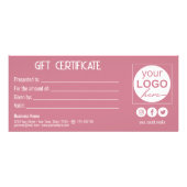 Gold Bow Lovely Pink Heart boîte cadeau Carte cade (Dos)