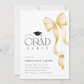Gold Bow Photo Graduation Party Invitation (Devant)