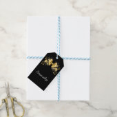Gold bow with orchids cadeaulabel (Met Touw)