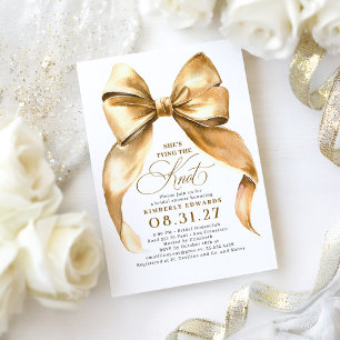 Gold Bow Ze bindt het knoop Vrijgezellenfeest Kaart
