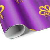 Gold Bows met Paarse kerst Cadeaupapier (Rol Hoek)