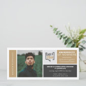 Gold Boxes & Photo Wide Afstuderen Invitation (Staand voorkant)