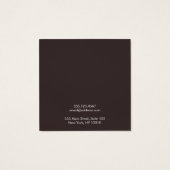 Gold Branch Black Earring Studs Display Holder Vierkante Visitekaartjes (Achterkant)