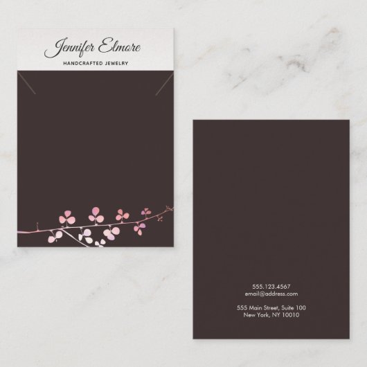 Gold Branch Ketting Bracelet Display Holder Informatiekaartje (Voorkant / Achterkant)