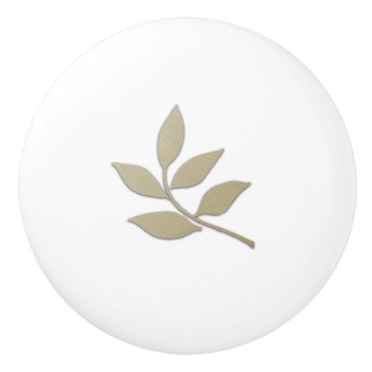 Gold Branch Linker Accent Knob Keramische Knop (Voorkant)