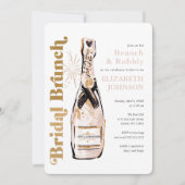 Gold Bridal Brunch Bubbly Invitation de douche nup (Devant)