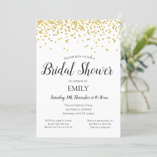 Gold Bridal Shower-uitnodiging - Gold Baby shower Kaart