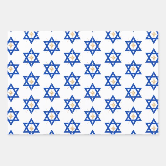 Gold Bright Shining Star van David Hannukah Inpakpapier Vel (Voorkant 2)