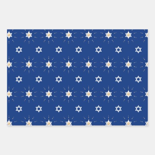 Gold Bright Shining Star van David Hannukah Inpakpapier Vel (Voorkant 3)