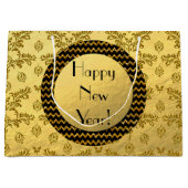 Gold Brocade Bonne année! Sac cadeau classique (Devant)