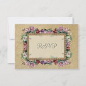 Gold Brocade Damask Floral Formal Elegant RSVP (Achterkant)