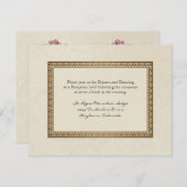 Gold Brocade Damask Floral Formal Reception nodigt Informatiekaartje (Voorkant / Achterkant)