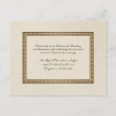 Gold Brocade Damask Floral Formal Reception nodigt Informatiekaartje (Voorkant)
