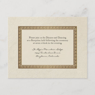 Gold Brocade Damask Floral Formal Reception nodigt Informatiekaartje