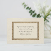 Gold Brocade Damask Floral Invitation de réception (Debout devant)