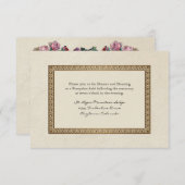 Gold Brocade Damask Floral Invitation de réception (Devant / Derrière)