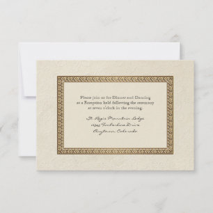 Gold Brocade Damask Floral Invitation de réception