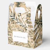 Gold Bronze Glitter Tropical Palm Leaves Weddensch Bedankdoosjes (Geopend)