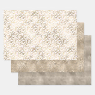 Gold Bronze Leopard Print Inpakpapier Vel