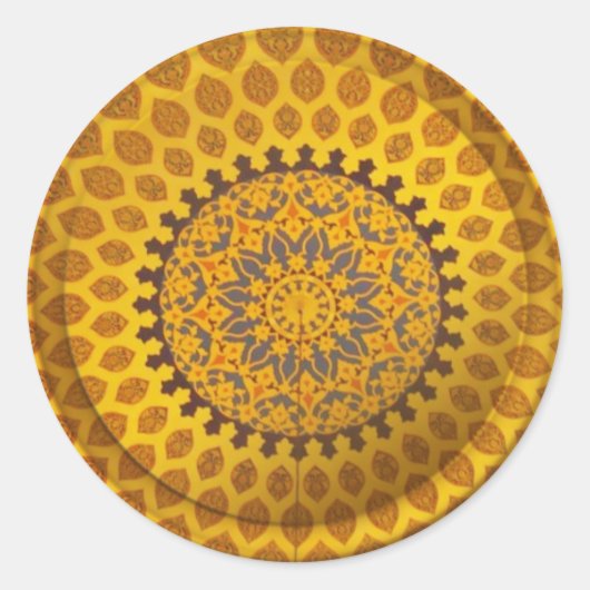 Gold Bronze Persian Motif sticker (Voorkant)