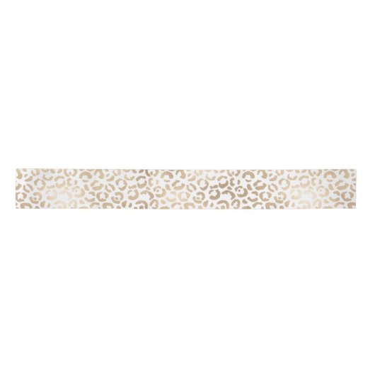 Gold Bronze White Glam Leopard Print  Lint (Voorkant)