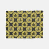 Gold Brooklyn Subway Token Pattern Fleece Deken (Voorkant (Horizontaal))