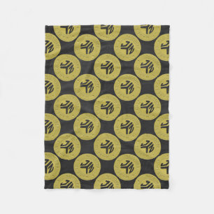 Gold Brooklyn Subway Token Pattern Fleece Deken