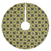 Gold Brooklyn Subway Token Pattern Kerstboom Rok (Voorkant)