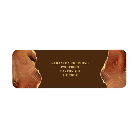 Gold Brown Agate Etiket (Voorkant)