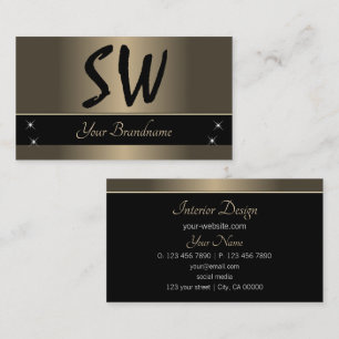Gold Brown en Black met Monogram Professional Visitekaartje