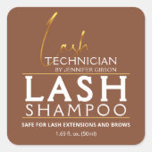 Gold & Brown Lash Tech Shampoo Sticker | Luxury  (Voorkant)