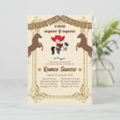 Gold Brown Mexican Cowboy Baptism Invite Kaart (Staand voorkant)