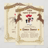 Gold Brown Mexican Cowboy Baptism Invite Kaart (Voorkant / Achterkant)