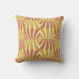 Gold Brown White - Abstracte patrooncurves Kussen
