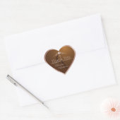 Gold Brown with Rose Gold Frame Monogram Thank You Hart Sticker (Envelop)