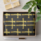 Gold Brush Cross - Christelijk Religieuze Crucifix Tissuepapier (Geschenk)